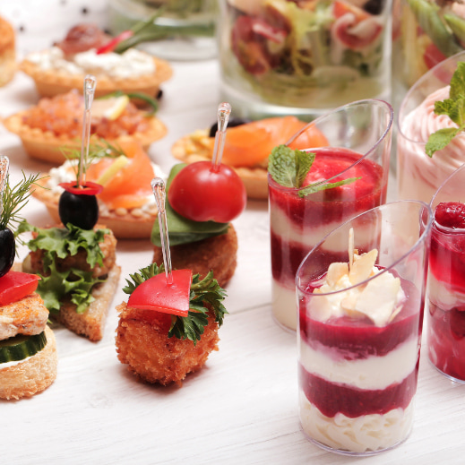 Pinchos and appetizers at the wedding banquet in Cantabria
